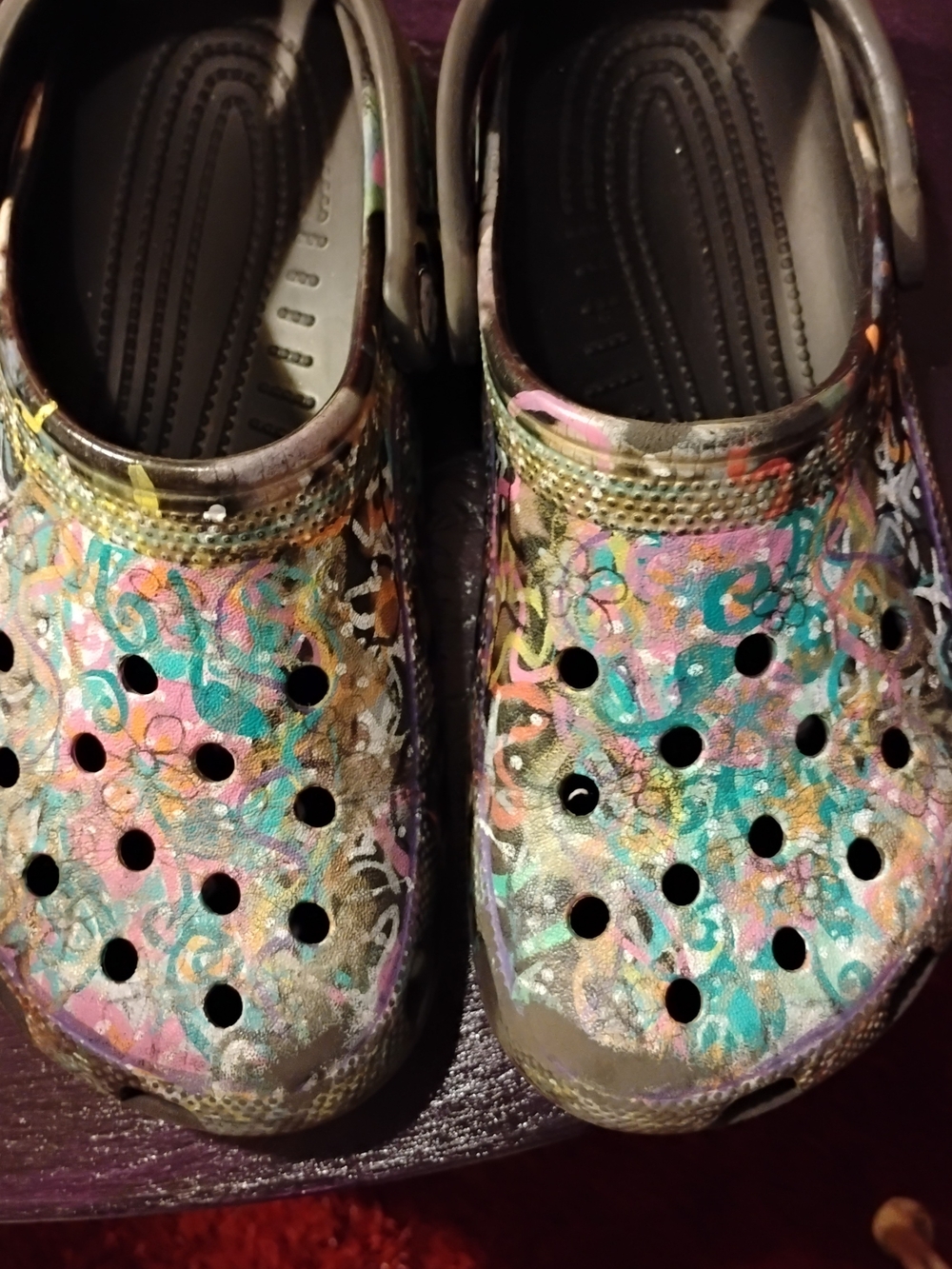 CROCS Kids Multicolor Floral Print Water Clogs